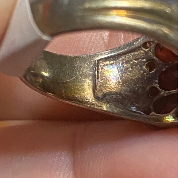 Ring Size 7.5 Garnet Sterling Silver 925 Women Semi-Precious Stone - Picture 8 of 12